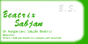 beatrix sabjan business card